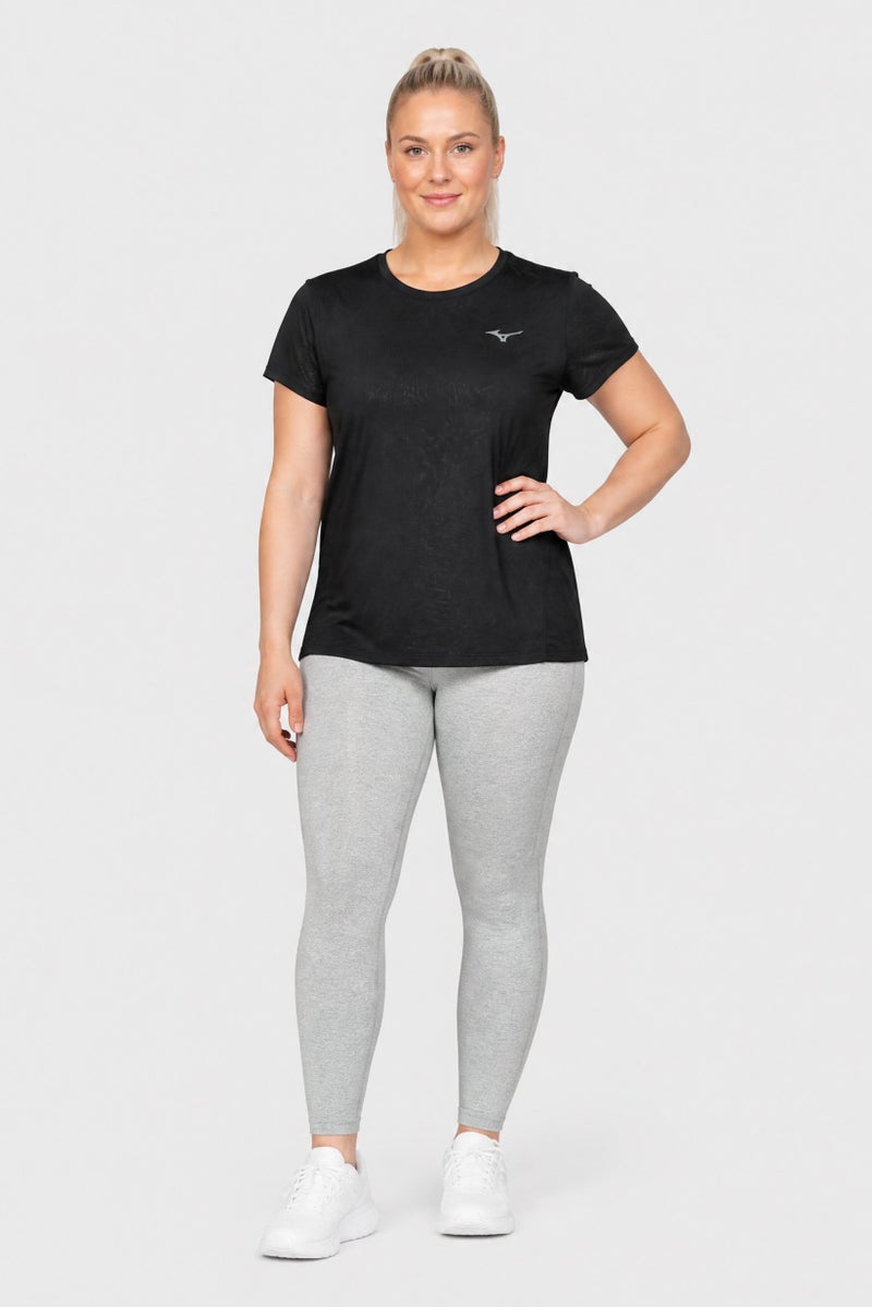 Mizuno Women  Sportswear Fit Short Sleeve Training T-Shirt, Black - Image 2