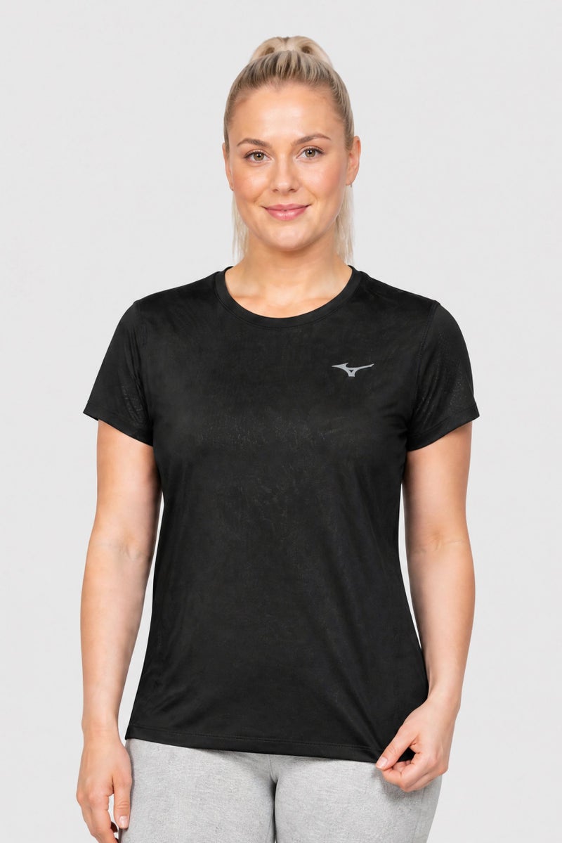 Mizuno Women  Sportswear Fit Short Sleeve Training T-Shirt, Black - Image 1