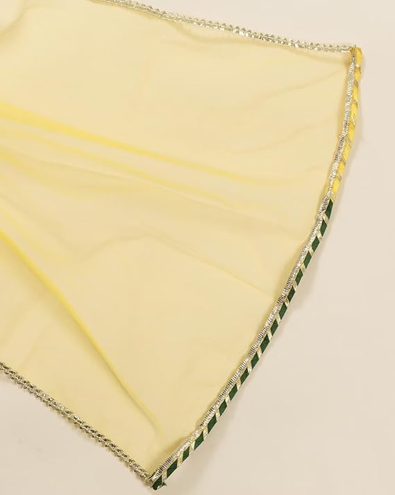 Naixa Girls Yellow & White Solid Rayon & Chanderi Top With Sharara | Salwar Suit Set | Kurta Sharara Set for girls kids (SE17_7-8 YEAR) - Image 4