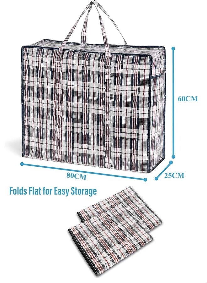 YIM-VIBEHAUS 4 Pack Storage Bags Extra Large Moving Bags, 120L Laundry Bag with Strong Zippers and Carrying Handles, Extra Large Heavy Duty Nylon Organizer Bags for Quilts Blankets Pillows Cloths, Moving, Traveling, 80 x 60 x 25cm - Image 3