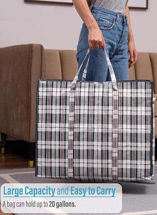 YIM-VIBEHAUS 4 Pack Storage Bags Extra Large Moving Bags, 120L Laundry Bag with Strong Zippers and Carrying Handles, Extra Large Heavy Duty Nylon Organizer Bags for Quilts Blankets Pillows Cloths, Moving, Traveling, 80 x 60 x 25cm - Image 4