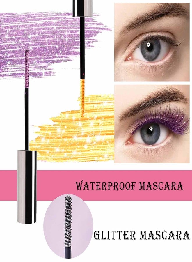 KTouler Glitter Mascara Volume and Length,Waterproof Sparkle Mascara for Eyelashes,Voluminous Curl,Anti-Sweat,No Blooming Colored Charming Long Lasting for Eyelash Eye Makeup - Image 3