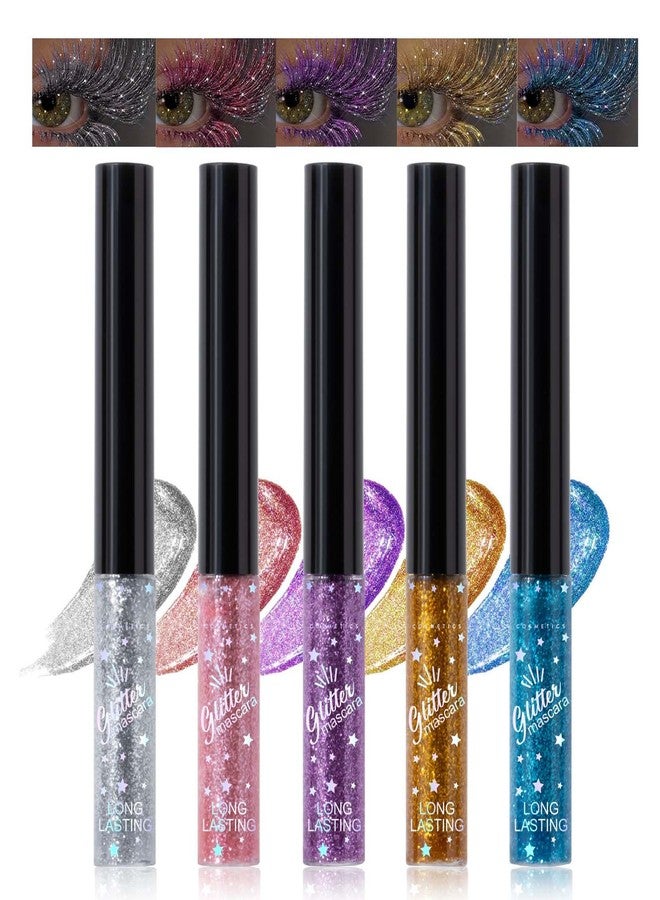 KTouler Glitter Mascara Volume and Length,Waterproof Sparkle Mascara for Eyelashes,Voluminous Curl,Anti-Sweat,No Blooming Colored Charming Long Lasting for Eyelash Eye Makeup - Image 1