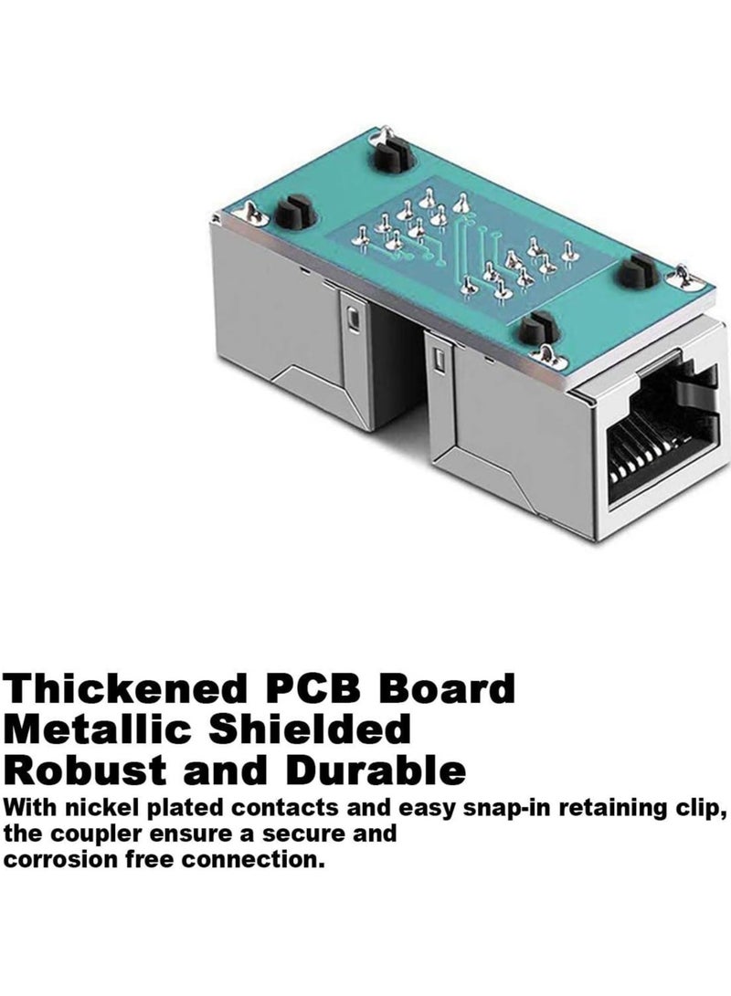 RJ45 Coupler, 10 Pack in Line Coupler Cat7/ Cat6/ Cat5e Ethernet Cable Extender Adapter Female to Female, Network Cable Coupler Female to Female (Black) - Image 3
