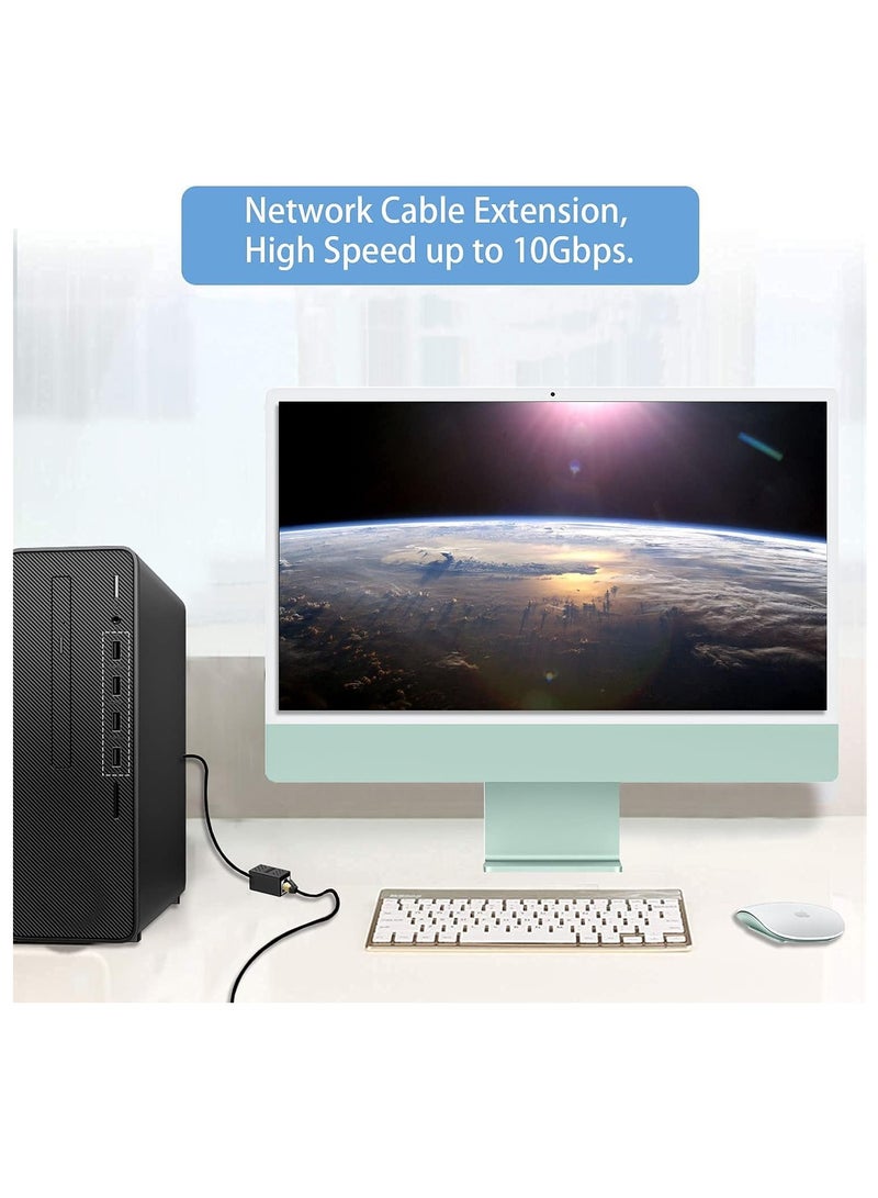 RJ45 Coupler, 10 Pack in Line Coupler Cat7/ Cat6/ Cat5e Ethernet Cable Extender Adapter Female to Female, Network Cable Coupler Female to Female (Black) - Image 5