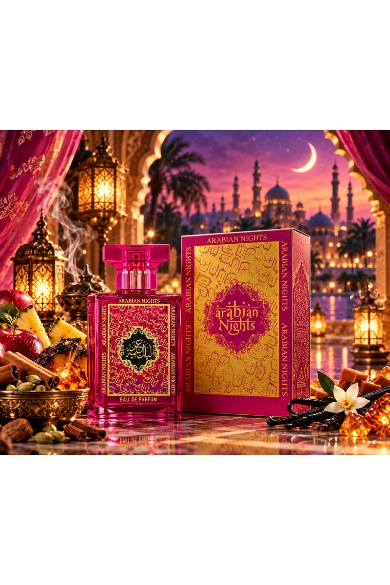 mahabub Arabian Nights Pink Eau De Parfum 100ml | Spicy, Sweet & Woody Fragrance
