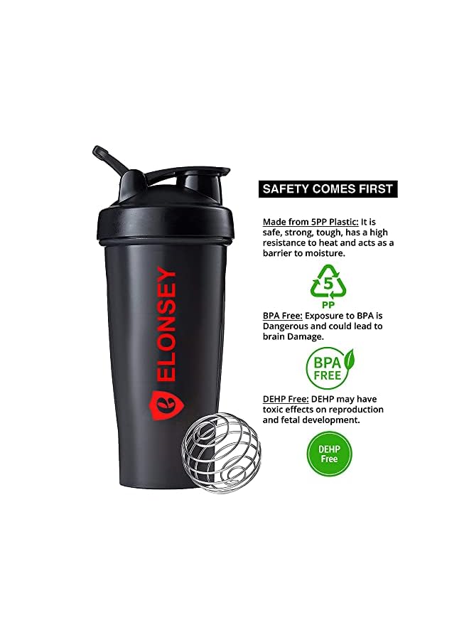 Zaboon زجاجة هز 100% خالية من BPA مقاومة للتسرب زجاجة مياه رياضية للفيتنس والمكملات الغذائية زجاجة خلط غير قابلة للانزلاق 600 مل (زجاجة هز) - Image 2