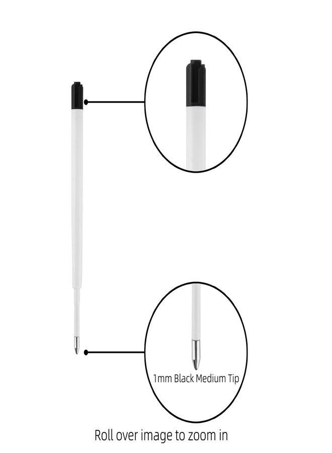 YOUMI 3.9inch 10 Pcs Black Ink Refills, Ink Tip 1.0 mm (Black Refills) - Image 2