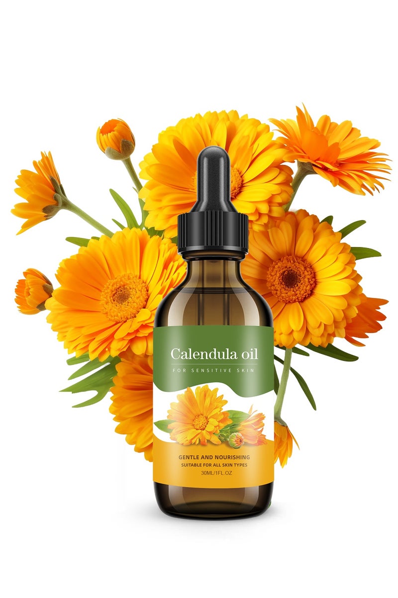سيلركسي زيت العناية بالبشرة كالندولا 30 مل - زيت كالندولا العضوي للبشرة الحساسة مع جوهر رطوبة عميقة ومهدئة - استهداف العضلات الحساسة مع مستخلص كالندولا الطبيعي - صيغة غير دهنية لجميع أنواع البشرة - Image 1