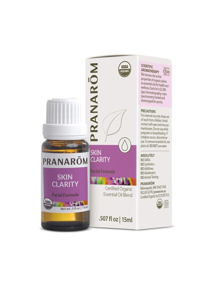 PRANAROM Skin Clarity 15ml Pure Essential Oil Blend - Lavender, Tea Tree, Thyme, Rosemary, Niaouli, German Chamomile - Image 1