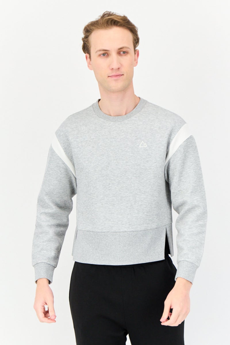 GIORDANO G-Motion Men Sportswear Fit Long Sleeve Outdoor Sweatshirt, Grey  - Image 1