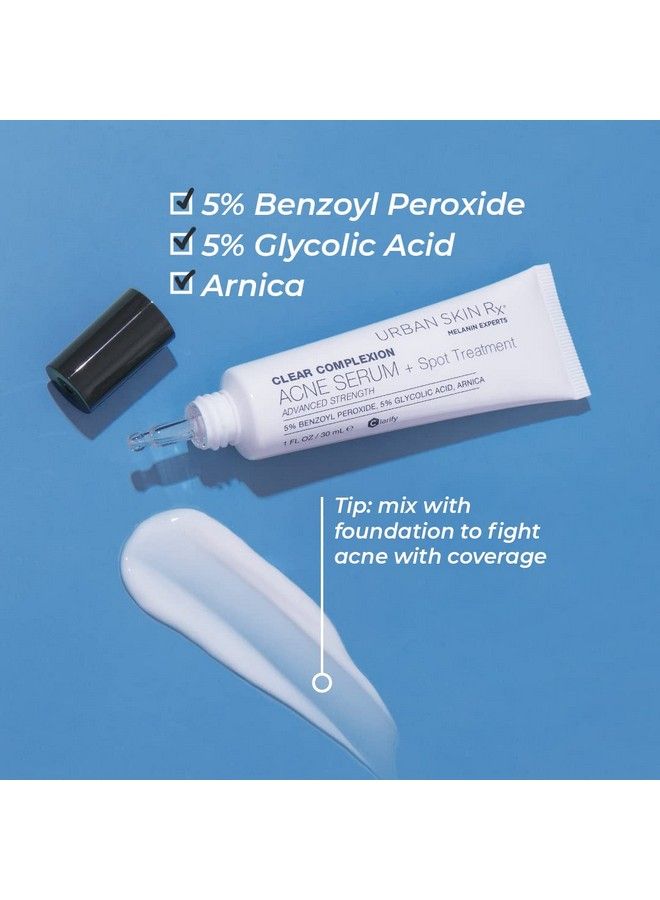 Urban Skin Rx Clear Complexion Acne Serum + Spot Treatment ; Helps To Reduce + Prevent Breakouts Improves The Look Of Blemishes And Aging Skin With 5% Benzoyl Peroxide And 5% Glycolic Acid ; 1 Fl Oz  - Image 3