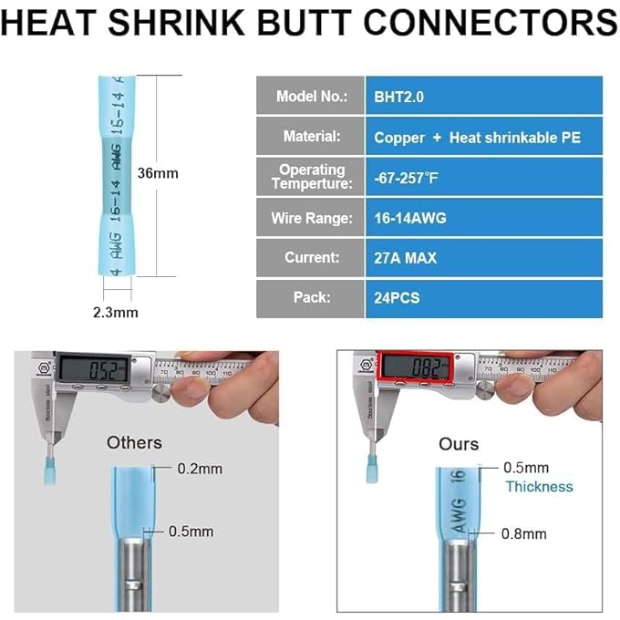 أكس سبرينج طقم موصلات مكون من 6 مجموعات من ضفيرة DT ثنائية الدبابيس مع 24 قطعة موصل بعقب موصل تسخير أسلاك مقاوم للماء لتوصيلات الصوت والكهرباء في السيارة 14AWG UL 1015 معتمد - Image 2