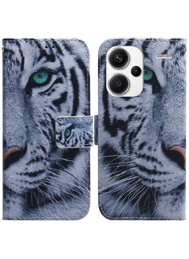 Case Cover For Xiaomi Redmi Note 13 Pro Plus 5G Coloured Drawing Flip Leather Phone Case Tiger