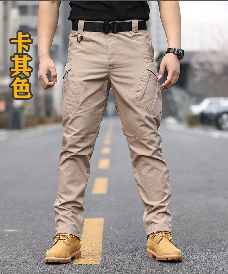 Tactical Tooling Pants Training Pants Commuter Wear-resistant Scratch-resistant Waterproof Foreign Trade Pants Multi-pocket Outdoor All-match Casual Khaki ix9 - Image 1