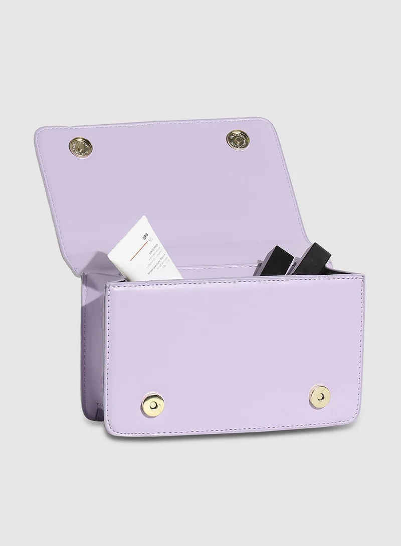 صوص هاوت حقيبة كروس بودي مبطنة بلونين - أبيض وليلكي