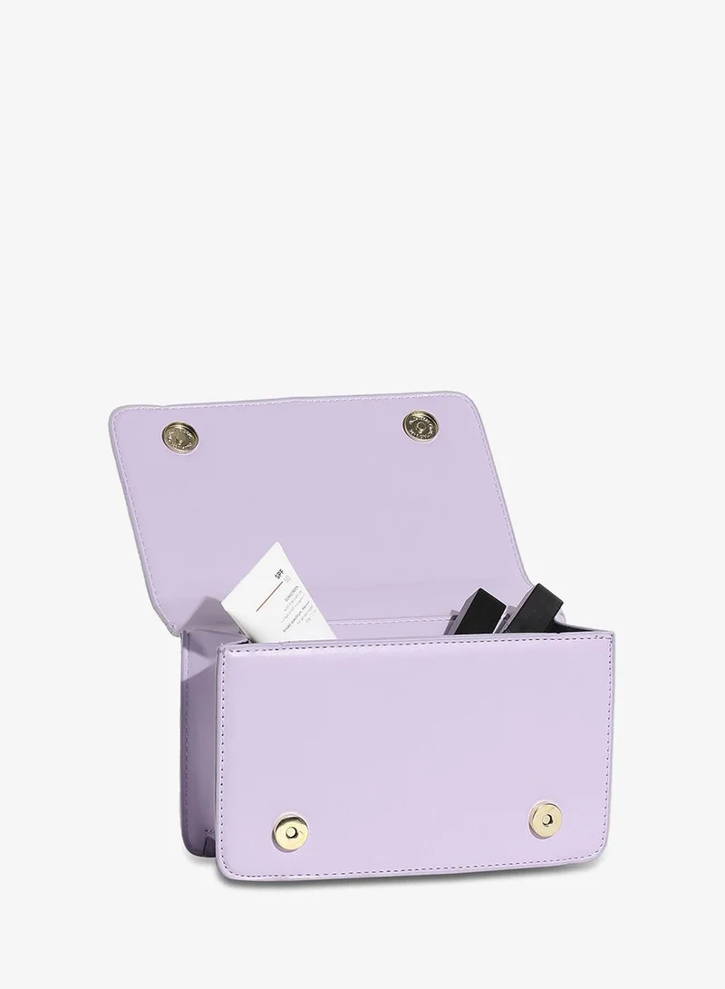 Haute Sauce Contrast Quilted Sling Bag - White & Lilac