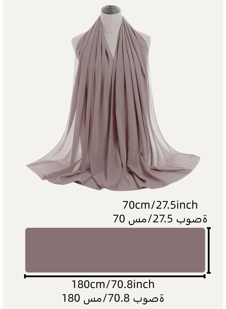 ISI Solid Color Bubble Chiffon Scarf for Women Fashion Soft Hijab Long Scarfs Wrap Scarves - Image 5
