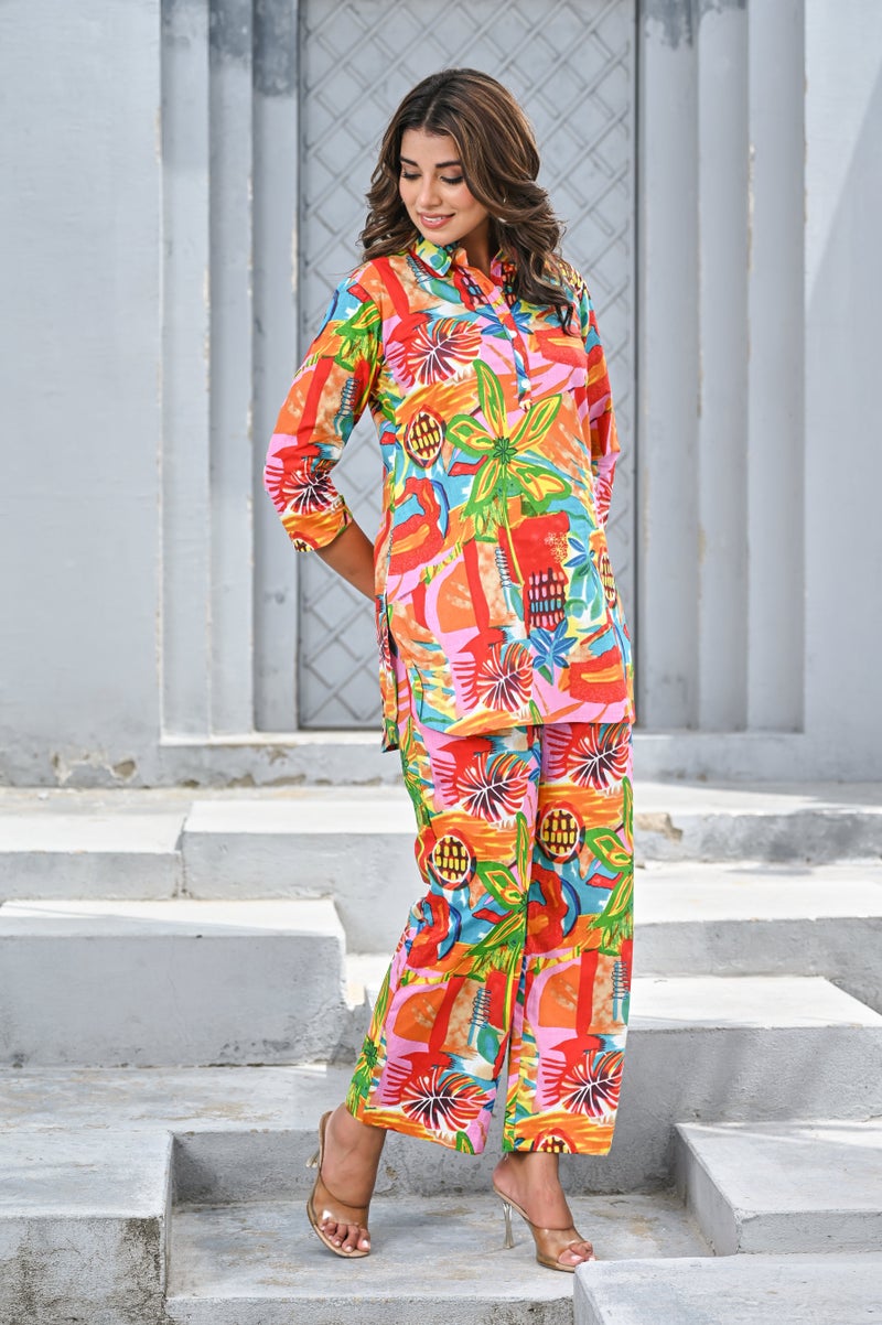 FLAVIA CREATION طقم متعدد الألوان للنساء - طقم بلوزة وسروال - Image 3