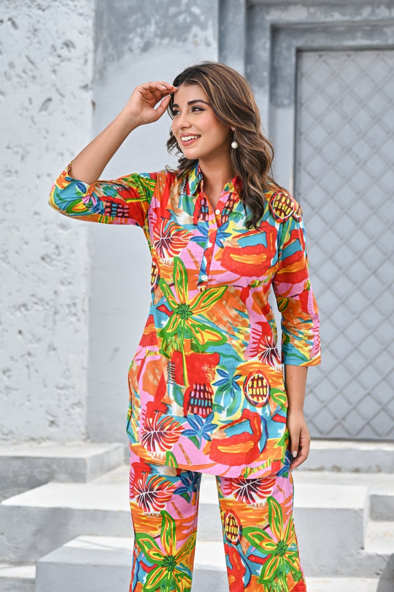 FLAVIA CREATION طقم متعدد الألوان للنساء - طقم بلوزة وسروال - Image 4