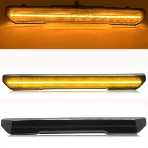 Jinfili Side Marker Fender Lights accessories Compatible with GM’C Sierra 2020-2024 2500 HD 3500 HD LED Strip Truck Pickup Amber Front & Amber Rear Fender Light Smoked Lens 4 Pcs - Image 3