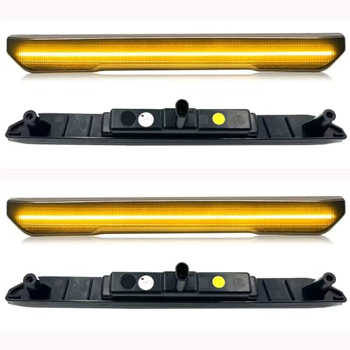 Jinfili Side Marker Fender Lights accessories Compatible with GM’C Sierra 2020-2024 2500 HD 3500 HD LED Strip Truck Pickup Amber Front & Amber Rear Fender Light Smoked Lens 4 Pcs - Image 2
