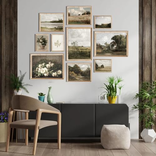 uniro Vintage Wall Art Decor Prints Farmhouse Wall Decor Vintage French Country Canvas Wall Art Prints Nature Landscape Flower Botanical Painting Poster Rustic Cottagecore Decor Retro Aesthetic - Image 5