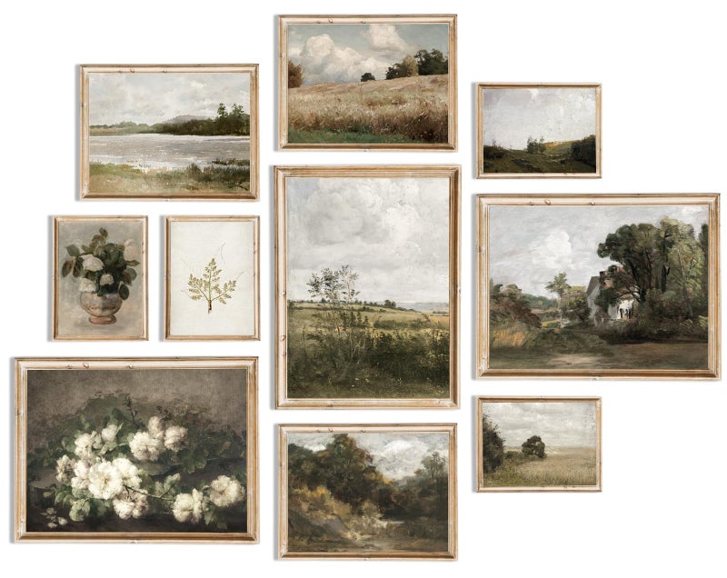uniro Vintage Wall Art Decor Prints Farmhouse Wall Decor Vintage French Country Canvas Wall Art Prints Nature Landscape Flower Botanical Painting Poster Rustic Cottagecore Decor Retro Aesthetic - Image 1