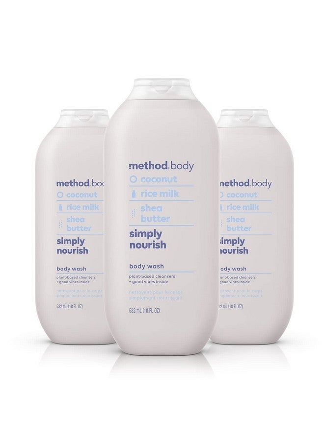 Method غسول الجسم سيمبلي نوريش خالي من البارابين والفثالات 18 أونصة (عبوة من 3 قطع) - Image 1