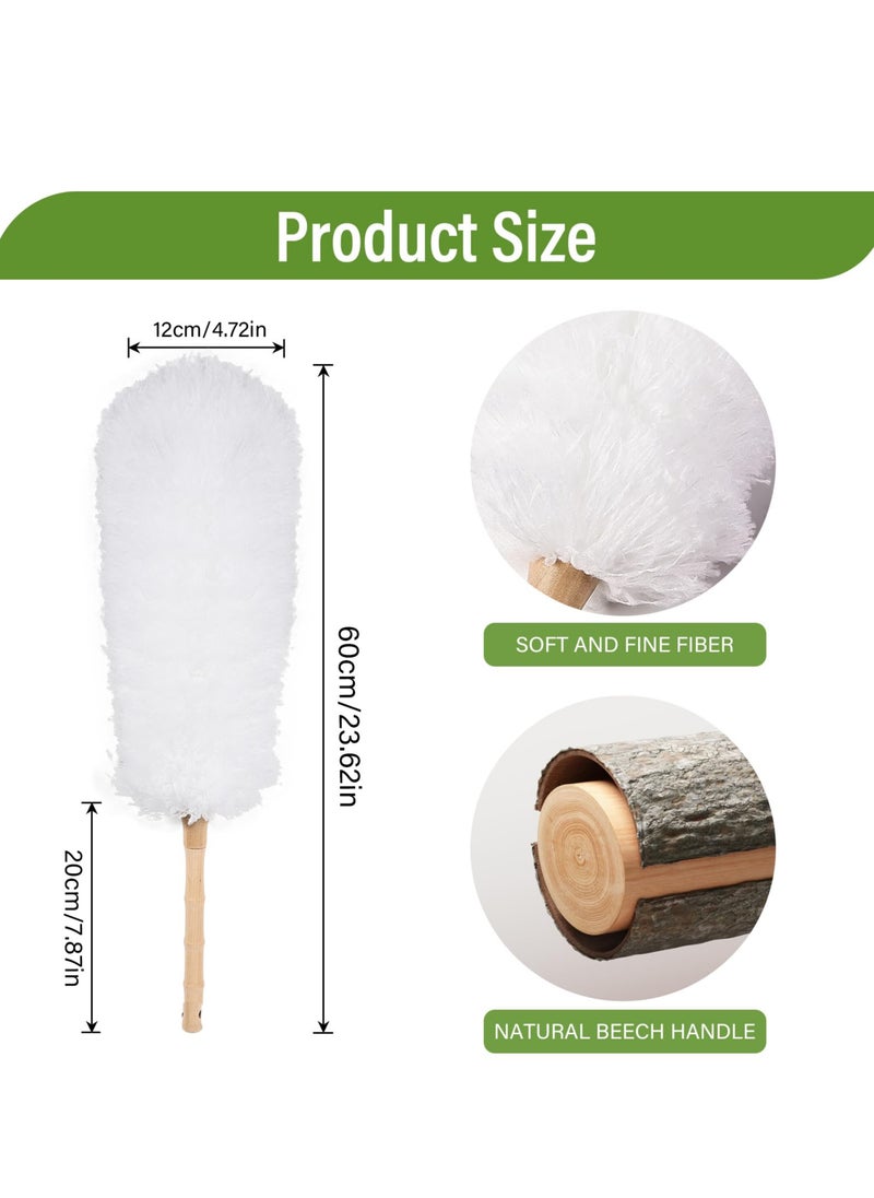 ZERIFAM - ZERIFAM Dust Duster - 2 Pack Microfiber Duster, Bendable Feather Dust Collectors, Suitable For Cleaning Furniture Dust, Blinds, And Office Dust. (White) - Image 1