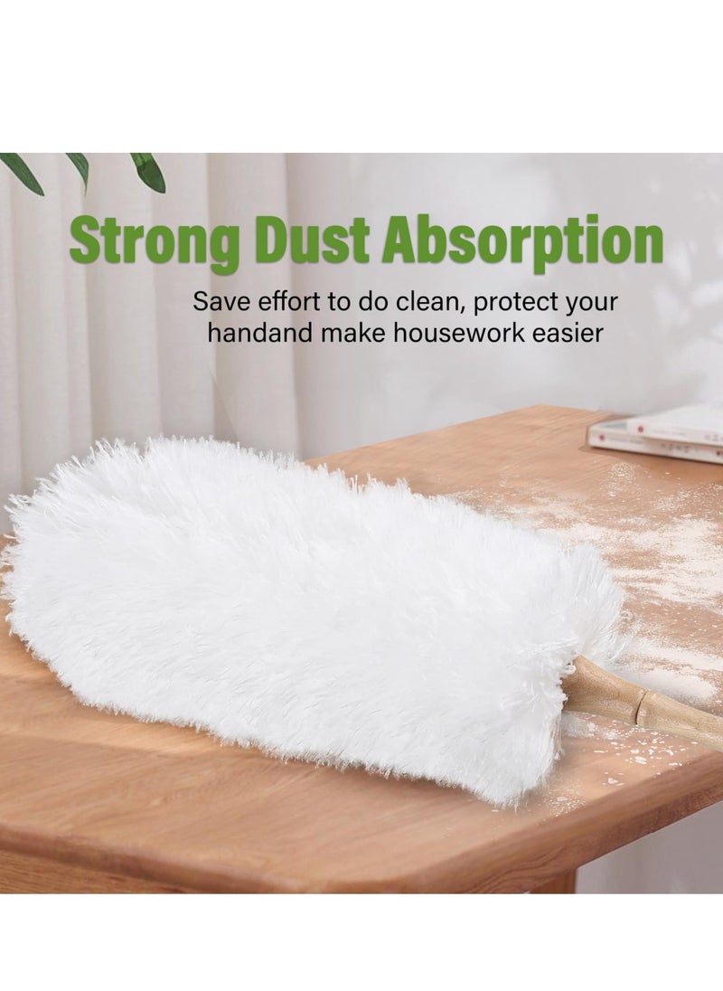 ZERIFAM - ZERIFAM Dust Duster - 2 Pack Microfiber Duster, Bendable Feather Dust Collectors, Suitable For Cleaning Furniture Dust, Blinds, And Office Dust. (White) - Image 1