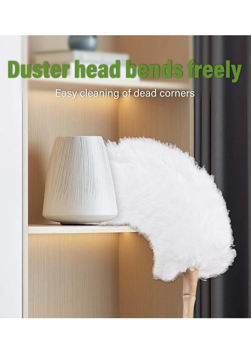 ZERIFAM - ZERIFAM Dust Duster - 2 Pack Microfiber Duster, Bendable Feather Dust Collectors, Suitable For Cleaning Furniture Dust, Blinds, And Office Dust. (White) - Image 1