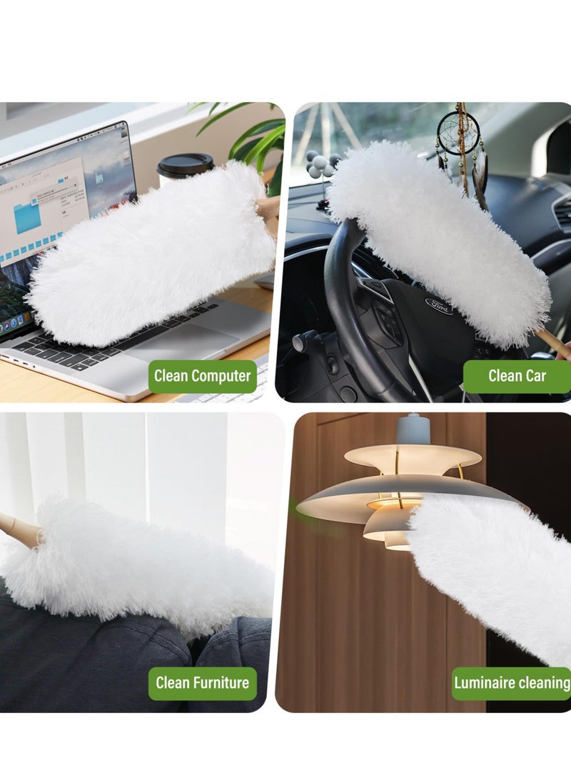 ZERIFAM - ZERIFAM Dust Duster - 2 Pack Microfiber Duster, Bendable Feather Dust Collectors, Suitable For Cleaning Furniture Dust, Blinds, And Office Dust. (White) - Image 1