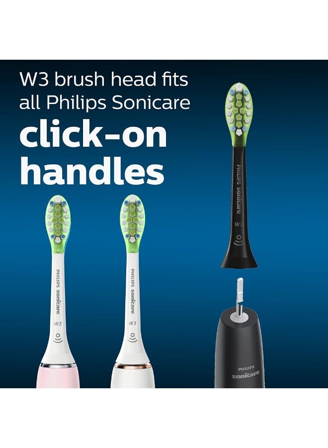 Philips Sonicare W3 Premium White Replacement Toothbrush Heads, 4 Count, Black, HX9064/95 - Image 3