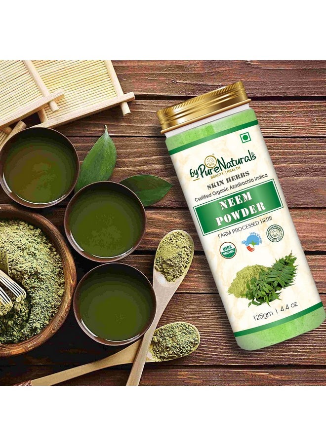 byPurenaturals - Organic Neem Leaves Herb Powder 125Gm | 100% Organic & Chemical Free | For Healthy Hair… - Image 1