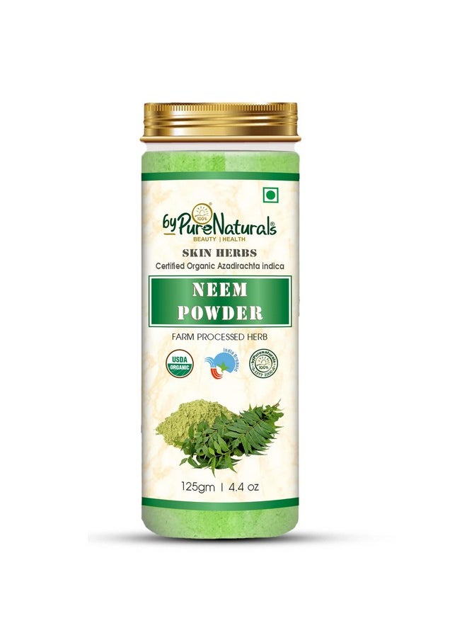 byPurenaturals - Organic Neem Leaves Herb Powder 125Gm | 100% Organic & Chemical Free | For Healthy Hair… - Image 1