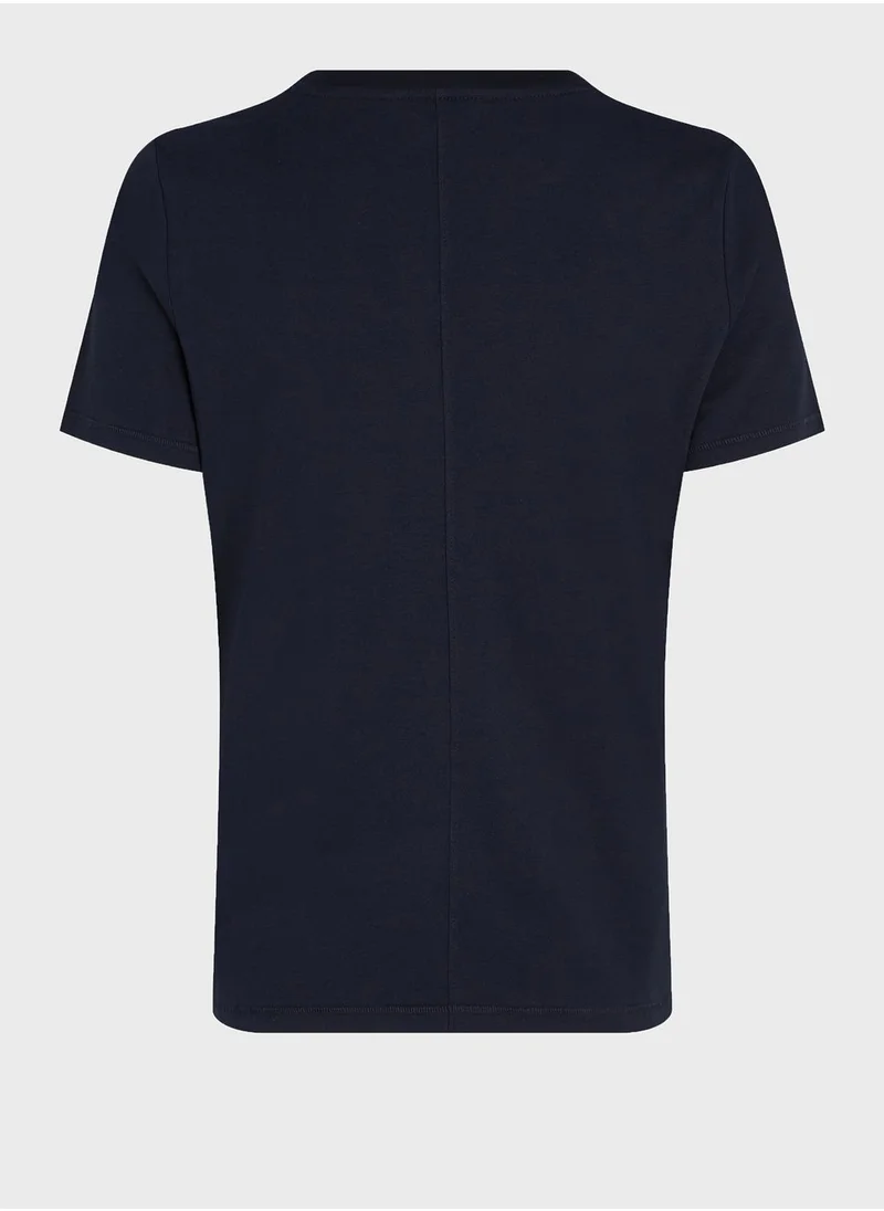 TOMMY HILFIGER Crew Neck Logo Detail T-Shirt