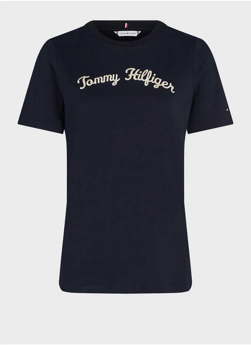 TOMMY HILFIGER Crew Neck Logo Detail T-Shirt
