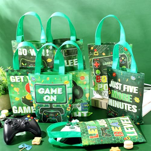 Photect 24 Pcs Video Game Party Favors Bags Non Woven Gamer Goodie Treat Candy Bags with Handles for Gaming Birthday Party Baby Shower Supplies Decorations - Image 4