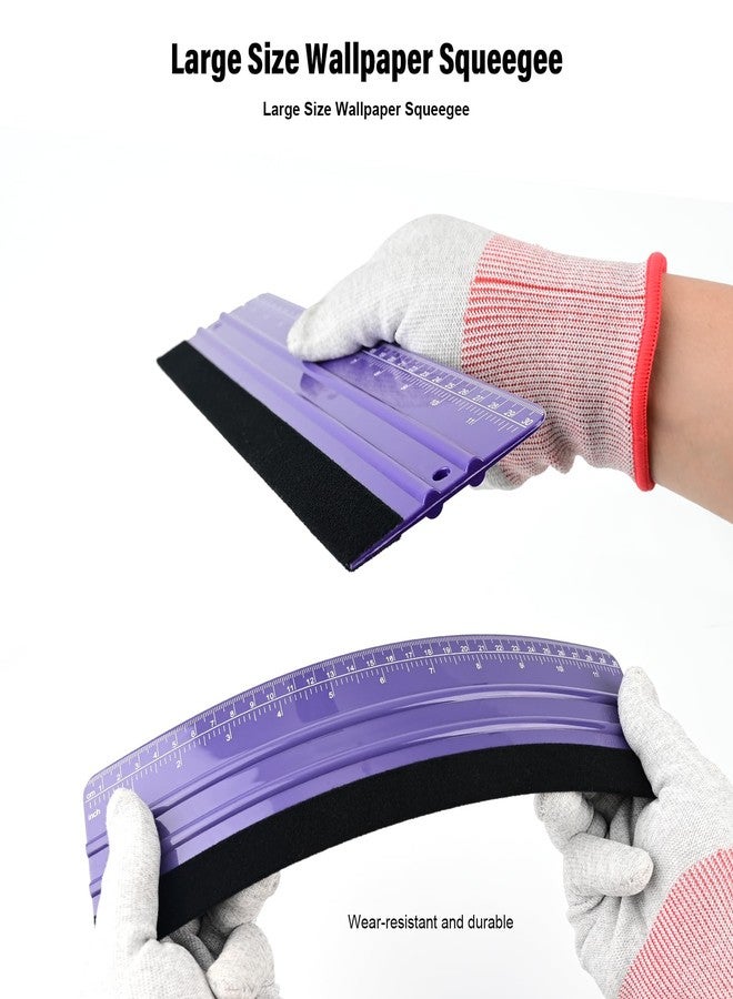إيهدس مجموعة أدوات تنعيم ورق الجدران من EHDIS: فرشاة تنعيم ورق الجدران، مكشطة كبيرة لتطبيق ورق الجدران اللاصق، بلاط الفينيل الخلفي، تنعيم ورق الجدران. - Image 4