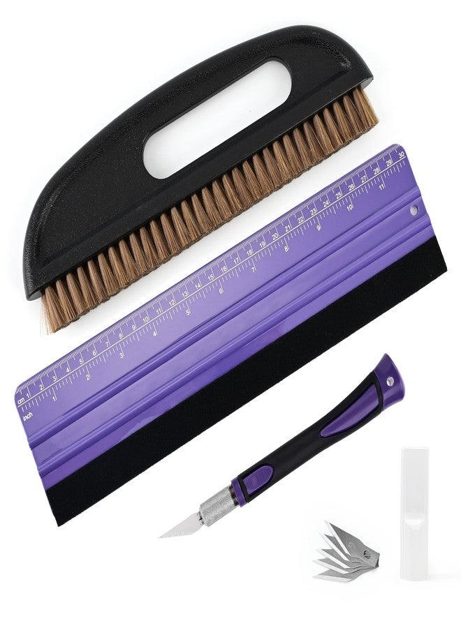 إيهدس مجموعة أدوات تنعيم ورق الجدران من EHDIS: فرشاة تنعيم ورق الجدران، مكشطة كبيرة لتطبيق ورق الجدران اللاصق، بلاط الفينيل الخلفي، تنعيم ورق الجدران. - Image 1