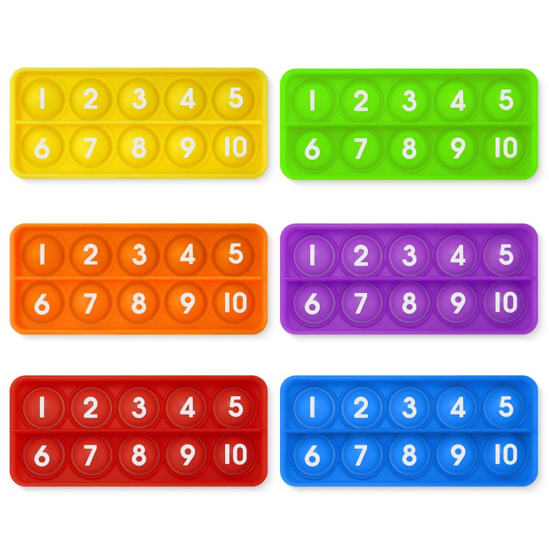 DEARIDAP 6 PCS Ten Frame Fidget Toys for Kids Silicone Push Bubble Sensory Toy for Counting Math Educational Focus Tools for Toddlers 35 Years Old - Image 3