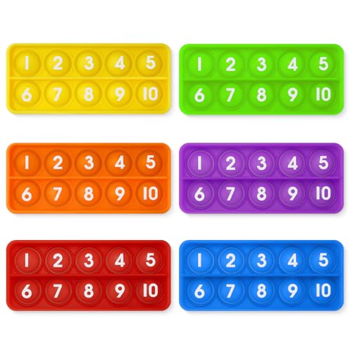 DEARIDAP 6 PCS Ten Frame Fidget Toys for Kids Silicone Push Bubble Sensory Toy for Counting Math Educational Focus Tools for Toddlers 35 Years Old - Image 1