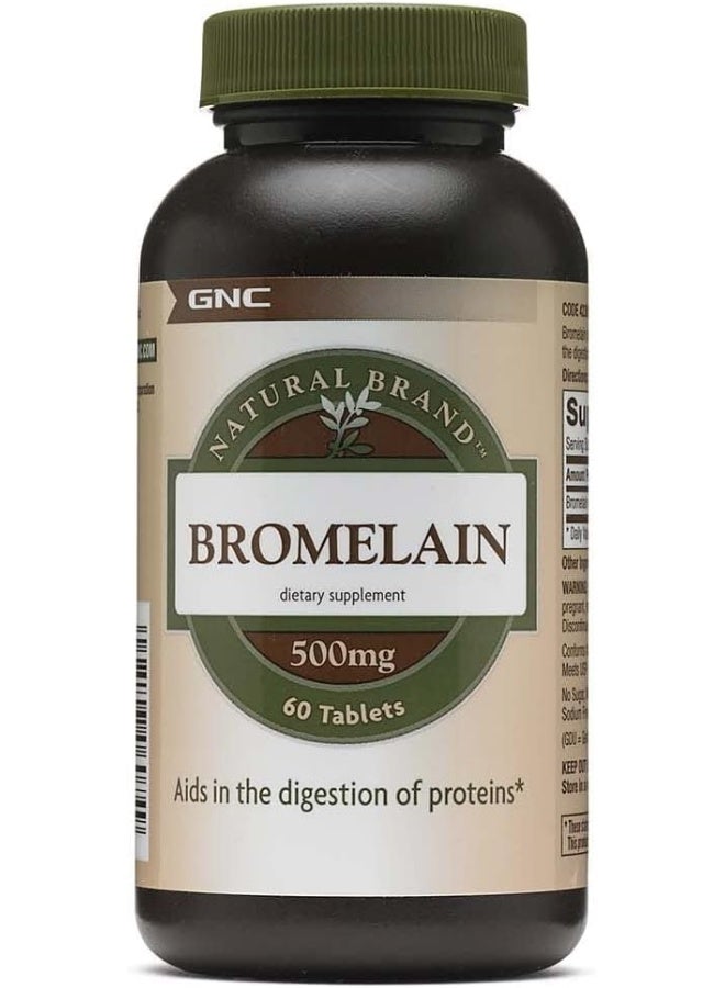 GNC Natural Brand Bromelain 500Mg,60 Servings - Image 1