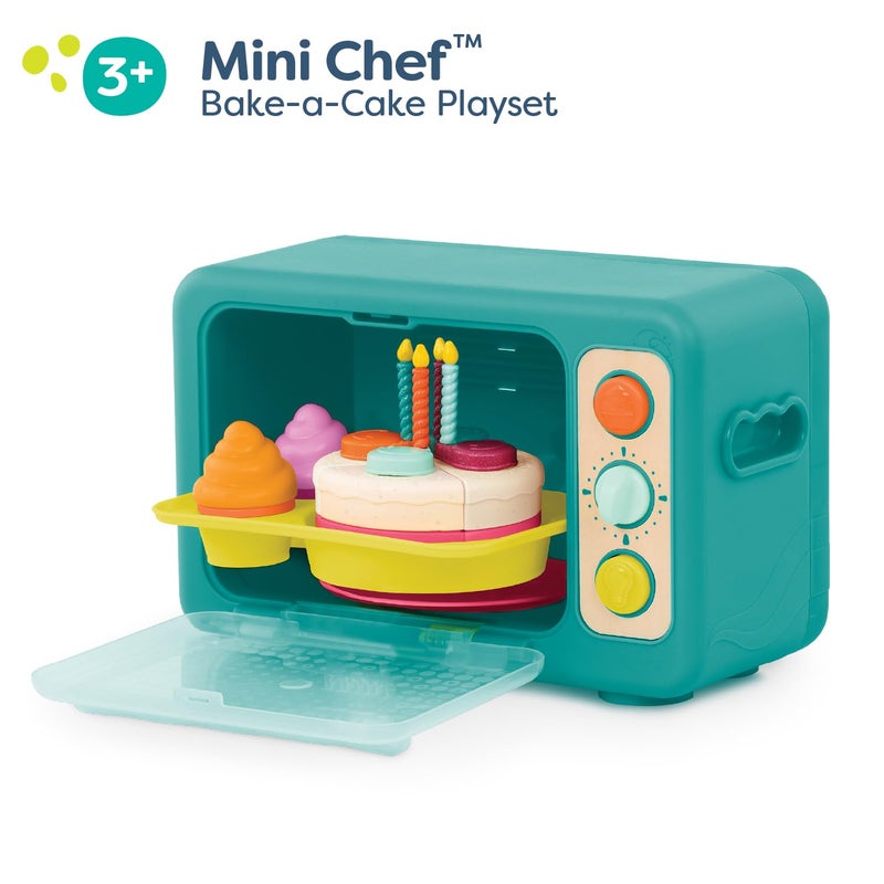 بي. تويز B. Toys - Play Oven Set - 22 قطعة تلعب الخبز - تزيين Cupcake تزيين - الأضواء والأصوات - 3 سنوات + - Mini Chef - Bake -A Cake Playset - Image 5