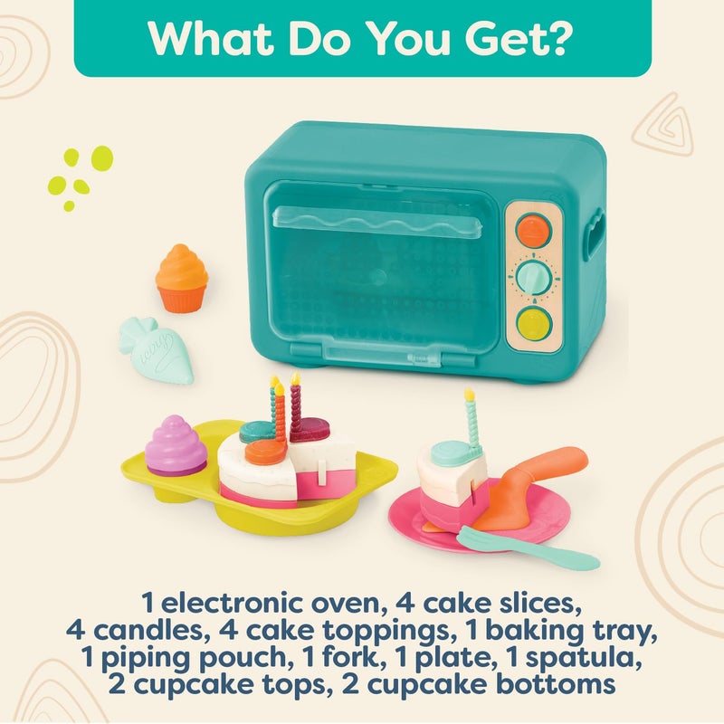 بي. تويز B. Toys - Play Oven Set - 22 قطعة تلعب الخبز - تزيين Cupcake تزيين - الأضواء والأصوات - 3 سنوات + - Mini Chef - Bake -A Cake Playset - Image 3