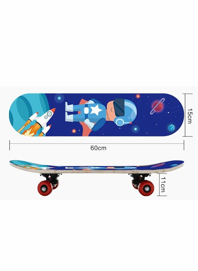 GROIC - Skateboards Four-Wheel Skateboard Medium Size Board Space Theme Colorful Double-Sided Pattern for Beginner Skateboard or Kids Youth - Image 1