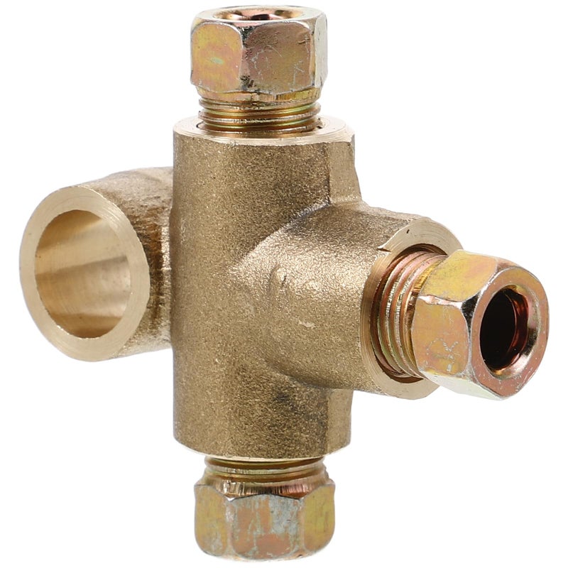 Automotive Brass Brake Line Tee Connector M10 Thread 3 Male Ports Car Replacement - Image 2