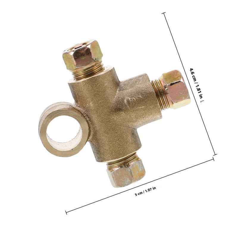 Automotive Brass Brake Line Tee Connector M10 Thread 3 Male Ports Car Replacement - Image 4