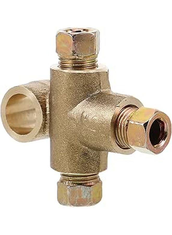 Automotive Brass Brake Line Tee Connector M10 Thread 3 Male Ports Car Replacement - Image 1